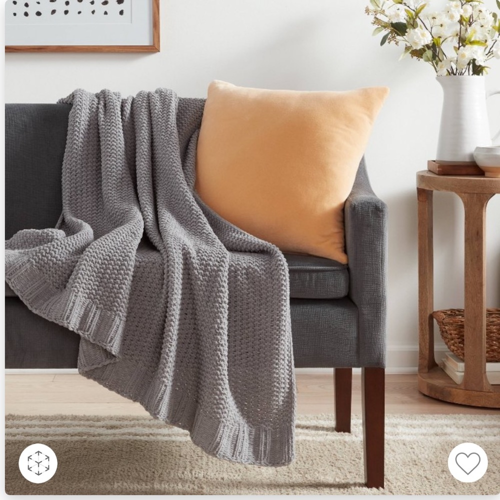 Threshold Gray Knit Throw Blanket